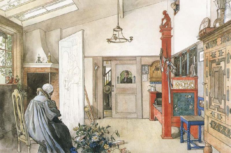 Carl Larsson The Other Half of the Studio oil painting image